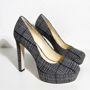 New Jessica Simpson | Black & White Plaid Nellah Platform Pump size 9